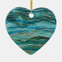 Mermaid Ocean Heart Ornament