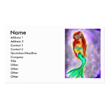mermaid of the reef , Name, Address 1, A... Business Card Template