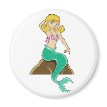 Mermaid on Rock Magnet