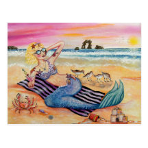 Mermaid on Vacation Post Cards