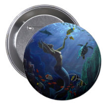Mermaid Pinback Buttons