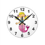 mermaid princess (blonde hair) clock