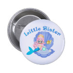 Mermaid Princess Little Sister Buttons