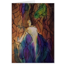 mermaid stainglass greeting card