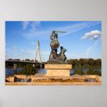 Mermaid Statue in Warsaw Poster