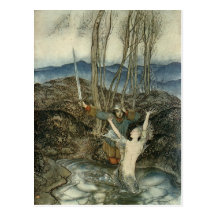Mermaid & Swordsman Post Card