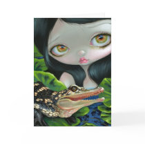 "Mermaid with a Baby Alligator" Greeting Card