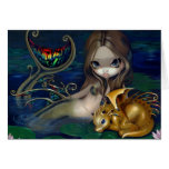 "Mermaid with a Golden Dragon" Greeting Card
