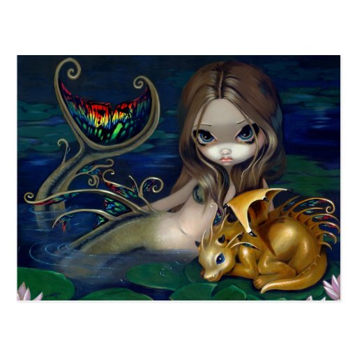 "Mermaid with a Golden Dragon" Postcard