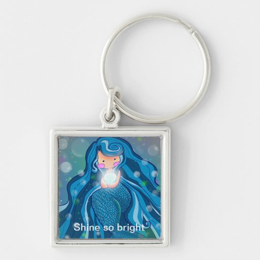 Mermaid with bright pearl keychain