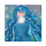 Mermaid with bright pearl magnet magnets