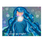 Mermaid with bright pearl postcard postcards