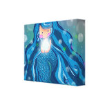 Mermaid with bright pearl poster warped canvas canvas prints