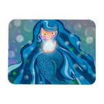 Mermaid with bright pearl  premium magnet magnets