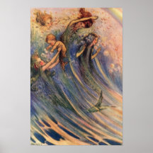 Mermaids and Babies Print