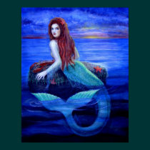 "Mermaid's Dinner" Poster posters