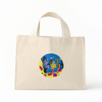 Mermaids in Ocean with Dolphins Tote Bag