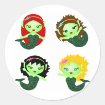 Mermaids Round Stickers