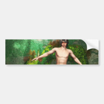 Merman Swimming Bumper Sticker