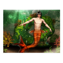 Merman Swimming Postcard