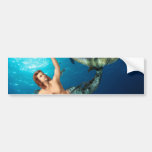 Merman with Shark Bumper Sticker