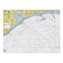 Mermentau River to Freeport, LA chart postcard