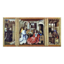 Merode Altar Overview Middle Panel: Annunciation R Photo Greeting Card