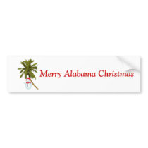 Merry Alabama Christmas, snowman under palm Bumper Sticker