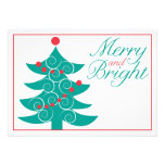 Merry and Bright Green Tree Holiday Party Invite