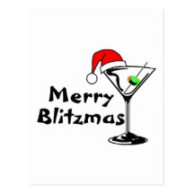 Merry Blitzmas Martini Postcards