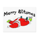 Merry Blitzmas Santa postcards