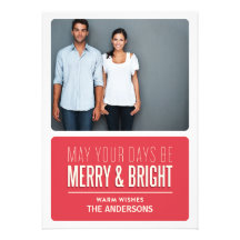 MERRY & BRIGHT | HOLIDAY PHOTO CARD PERSONALIZED ANNOUNCEMENT