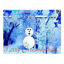 Merry Chrismukkah Jewish Christmas Post Card Art