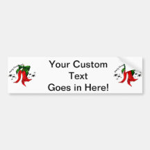 merry christmas 2 red pepper design bumper stickers