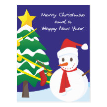 Merry Christmas and a Happy New Year Postkarten