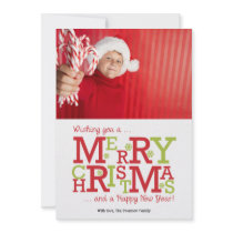 Merry Christmas and Happy New Year Holiday Card Custom Announcement