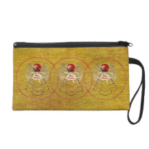 Merry Christmas Angel - Gold Wristlet Purse