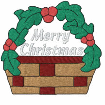 Merry Christmas Basket Embroidered Shirt