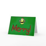 Merry Christmas Bee Merry Paper Greeting Card