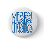 Merry Christmas blue Button