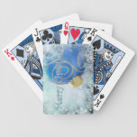 Merry Christmas blue playing cards