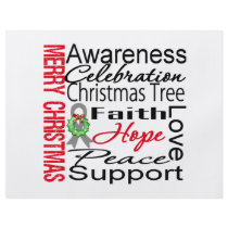Merry Christmas Brain Cancer Ribbon Collage Custom Flyer