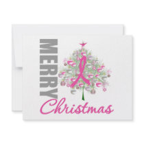 Merry Christmas Breast Cancer Pink Ribbon Wreath