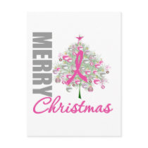 Merry Christmas Breast Cancer Pink Ribbon Wreath