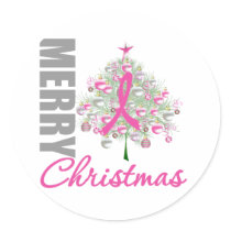 Merry Christmas Breast Cancer Pink Ribbon Wreath