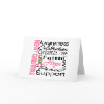 Merry Christmas Breast Cancer Ribbon Collage Card