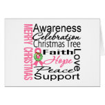 Merry Christmas Breast Cancer Ribbon Collage Card