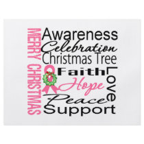 Merry Christmas Breast Cancer Ribbon Collage Flyer