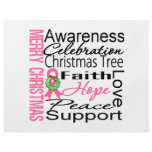 Merry Christmas Breast Cancer Ribbon Collage flyers
