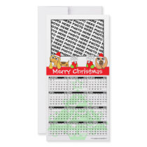 Merry Christmas Calendar 2011 Photo Card Doggie